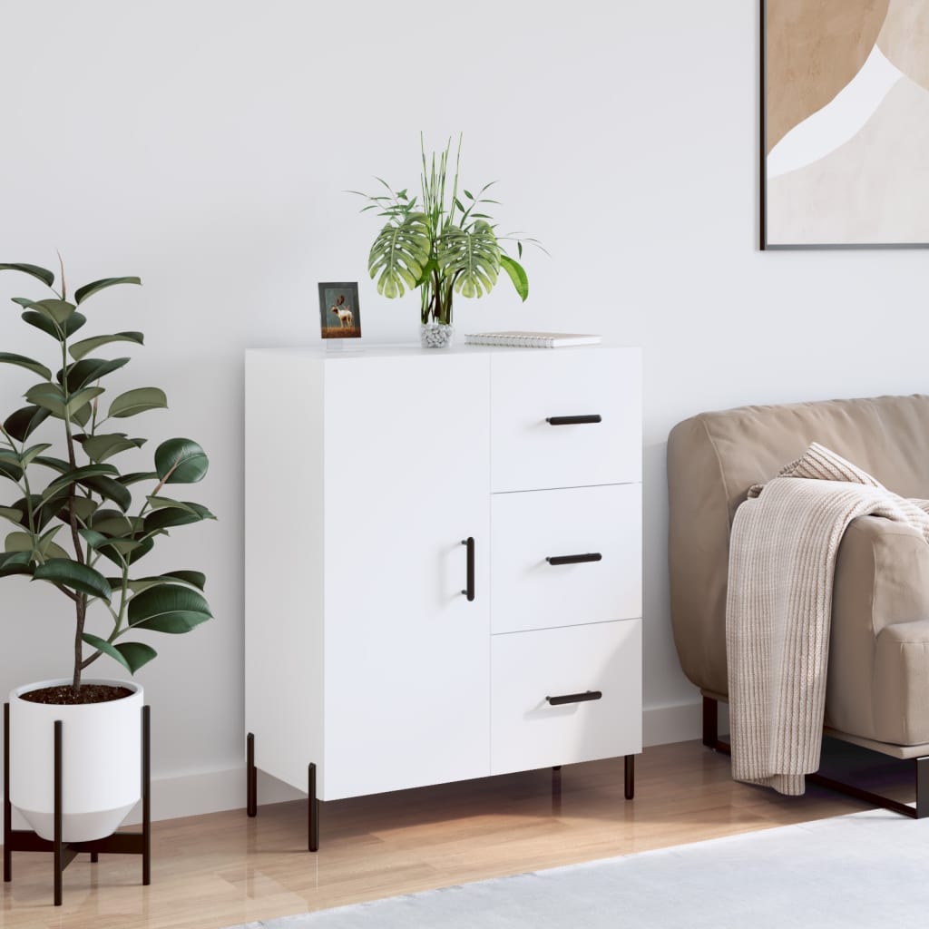 vidaXL Komoda lesklá biela 69,5x34x90 cm spracované drevo