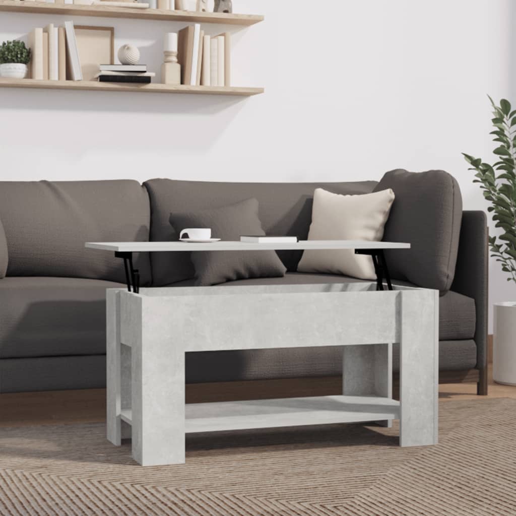 vidaXL Konferenčný stolík betónový sivý 101x49x52 cm spracované drevo