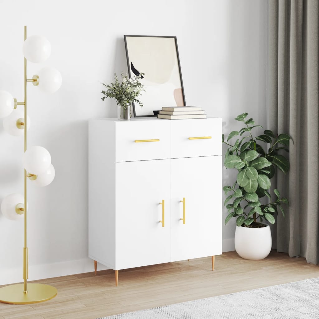 vidaXL Komoda biela 69,5x34x90 cm kompozitné drevo