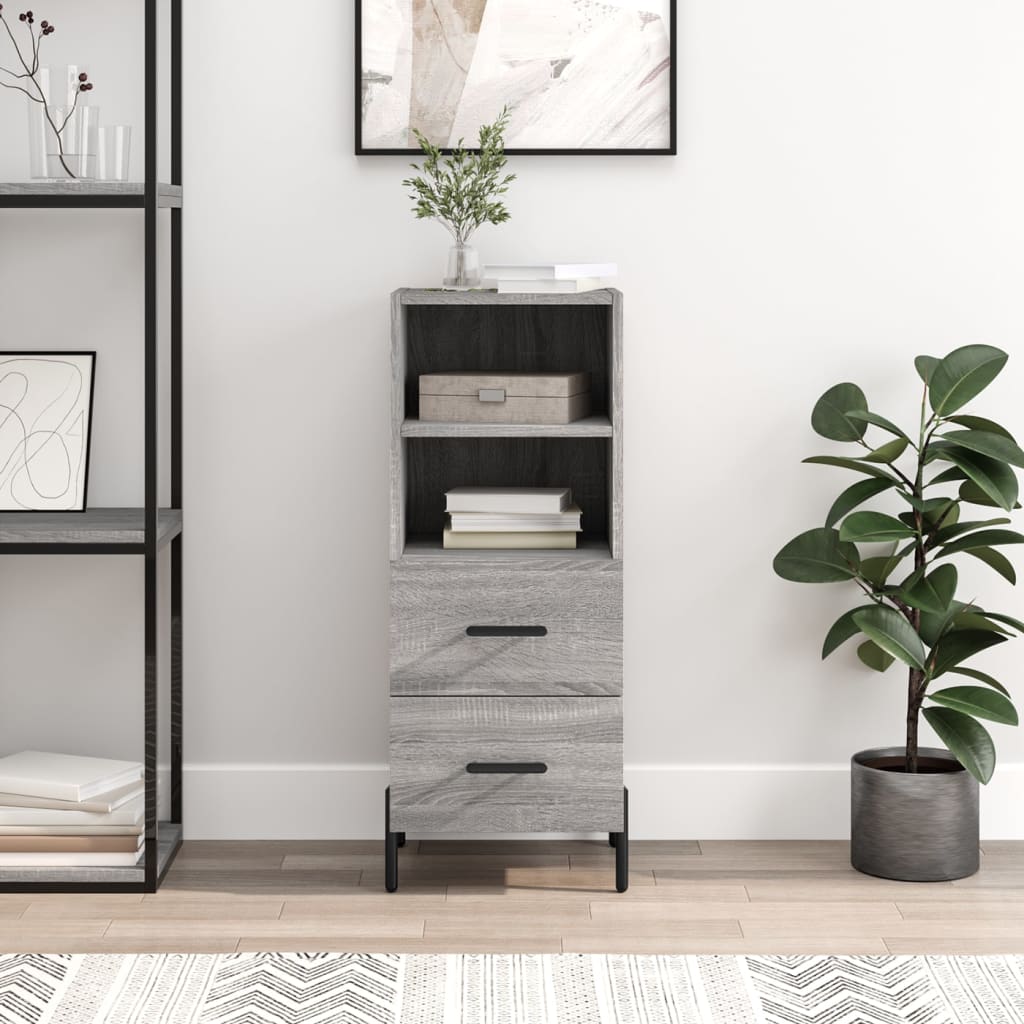 vidaXL Komoda sivý dub sonoma 34,5x34x90 cm spracované drevo