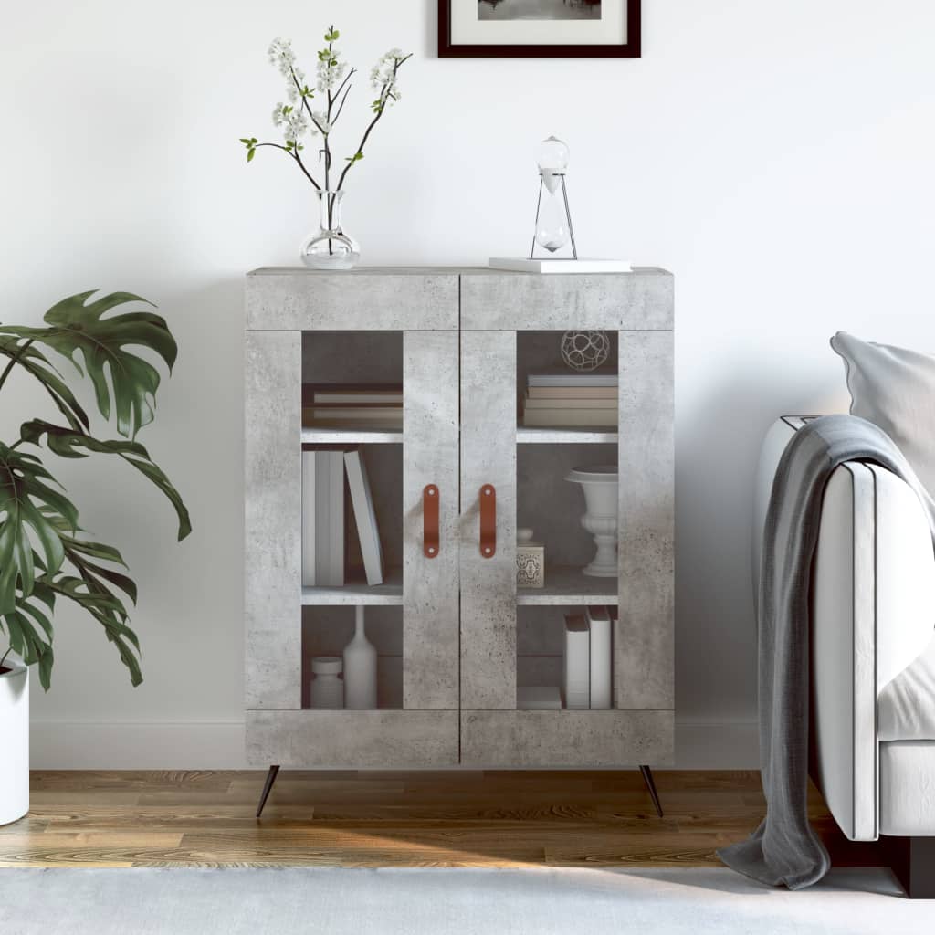 vidaXL Komoda betónovo sivá 69,5x34x90 cm kompozitné drevo