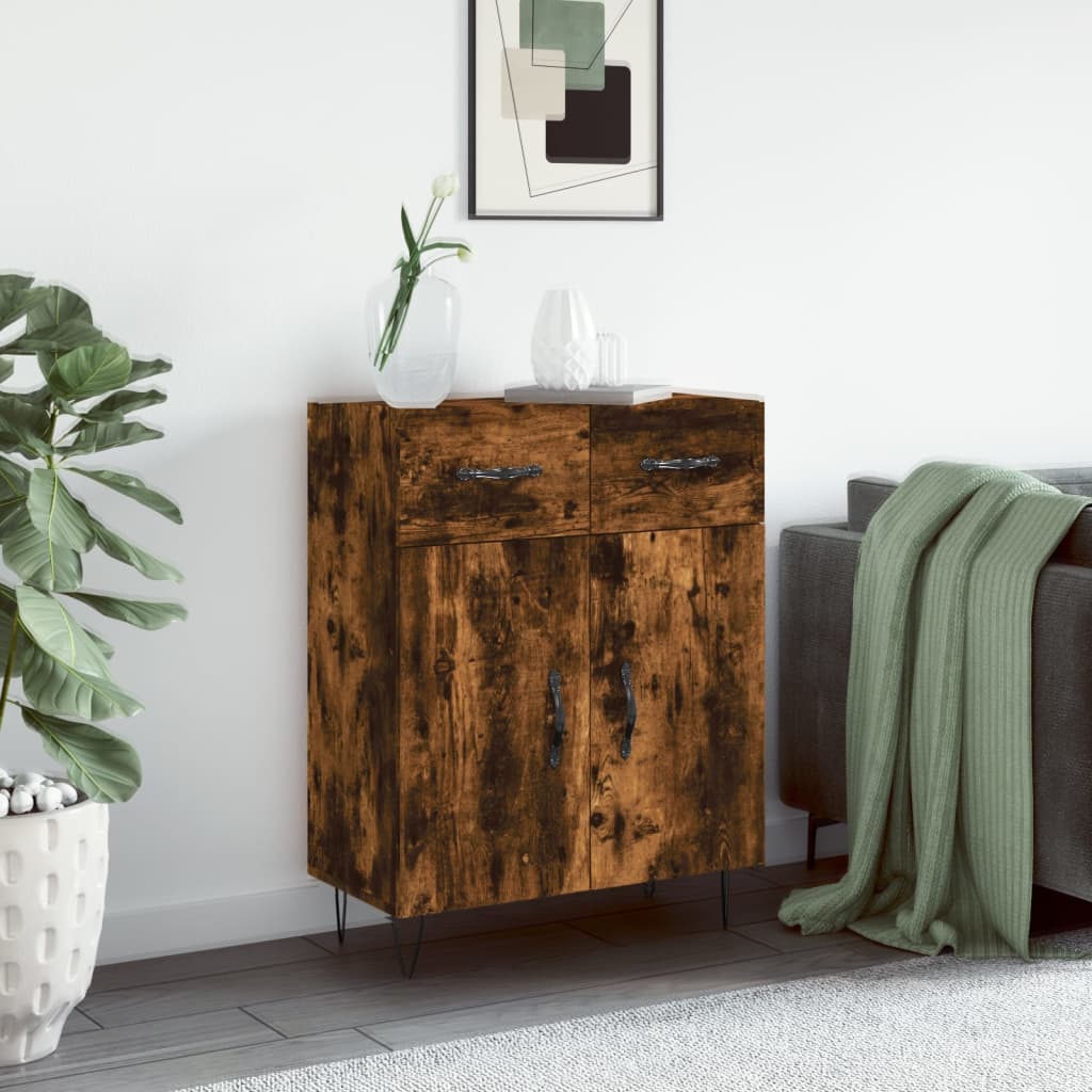 vidaXL Komoda dymový dub 69,5x34x90 cm kompozitné drevo