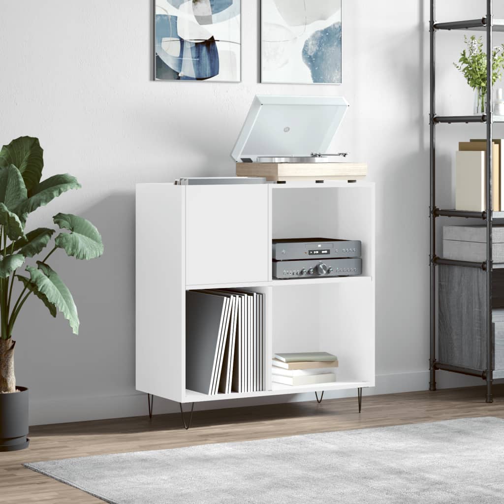 vidaXL Skrinka na platne lesklá biela 84,5x38x89 cm kompozitné drevo