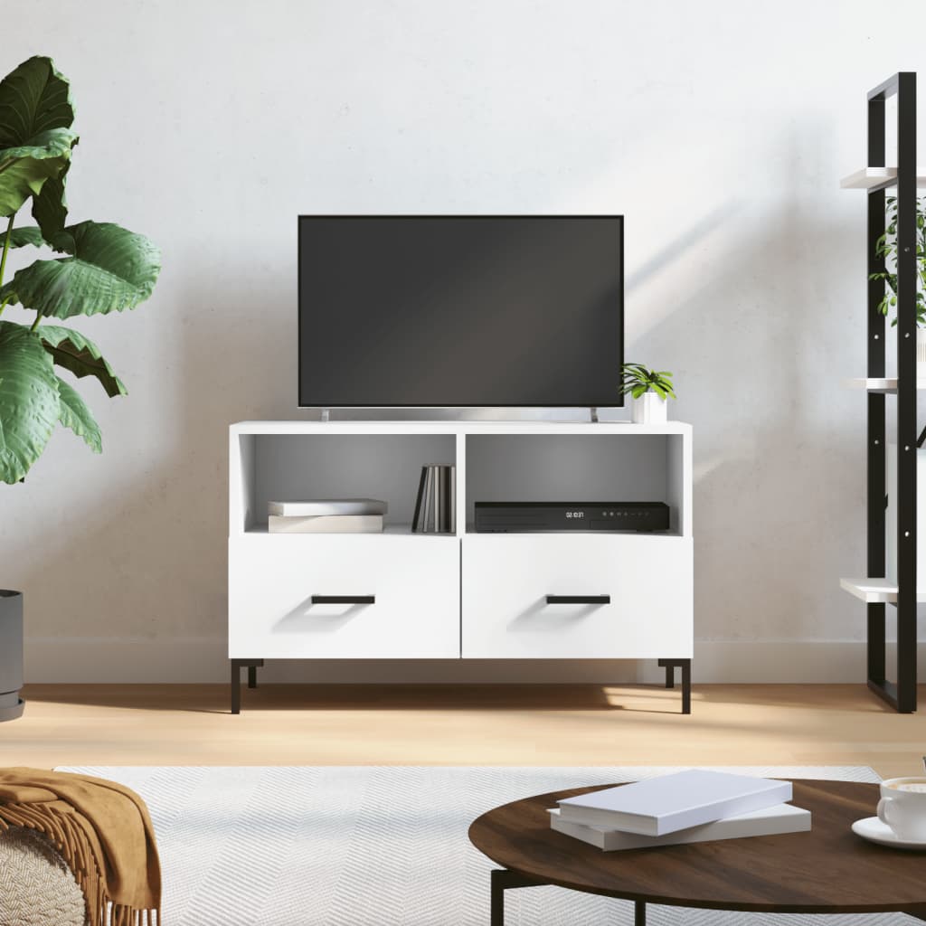 vidaXL TV skrinka biela 80x36x50 cm spracované drevo