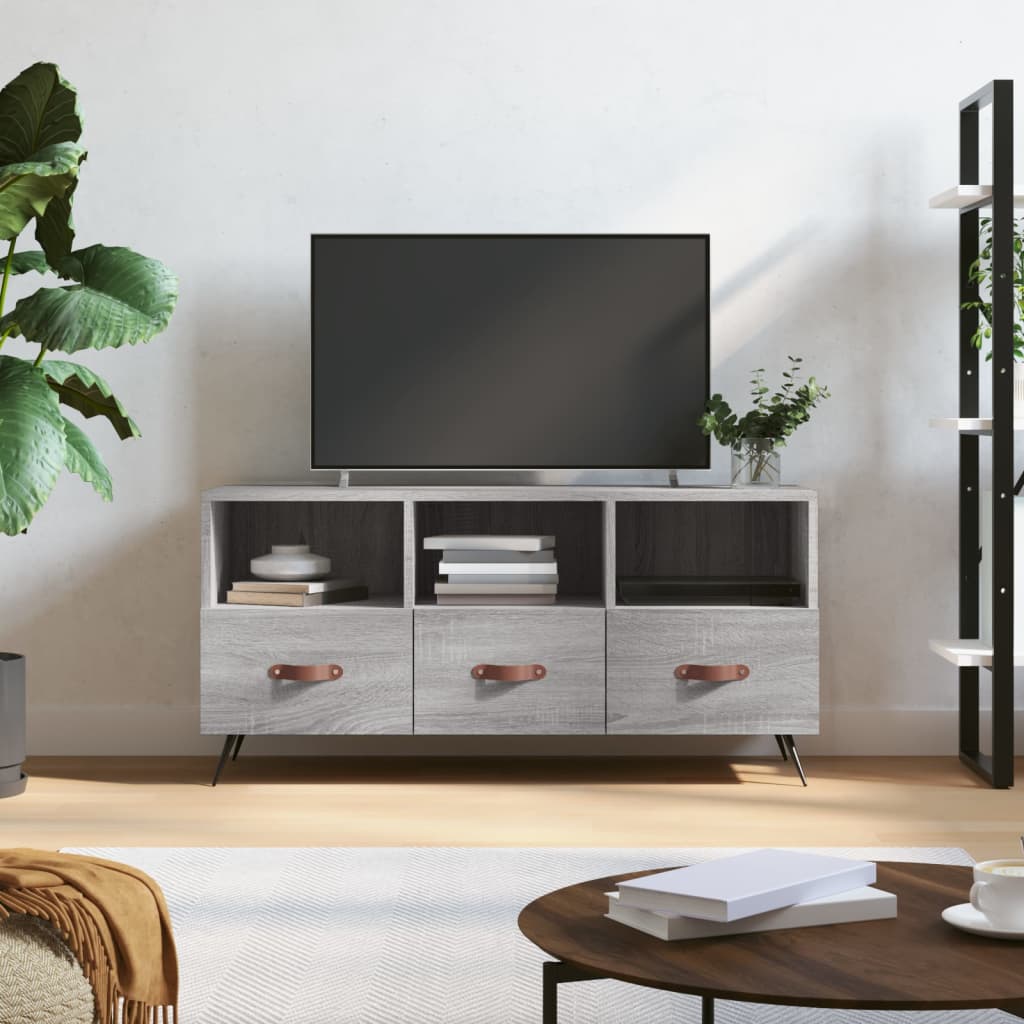 vidaXL TV skrinka sivý dub sonoma 102x36x50 cm kompozitné drevo