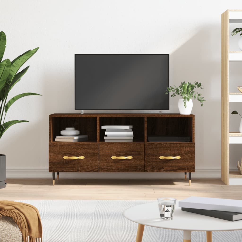 vidaXL TV skrinka hnedý dub 102x36x50 cm kompozitné drevo