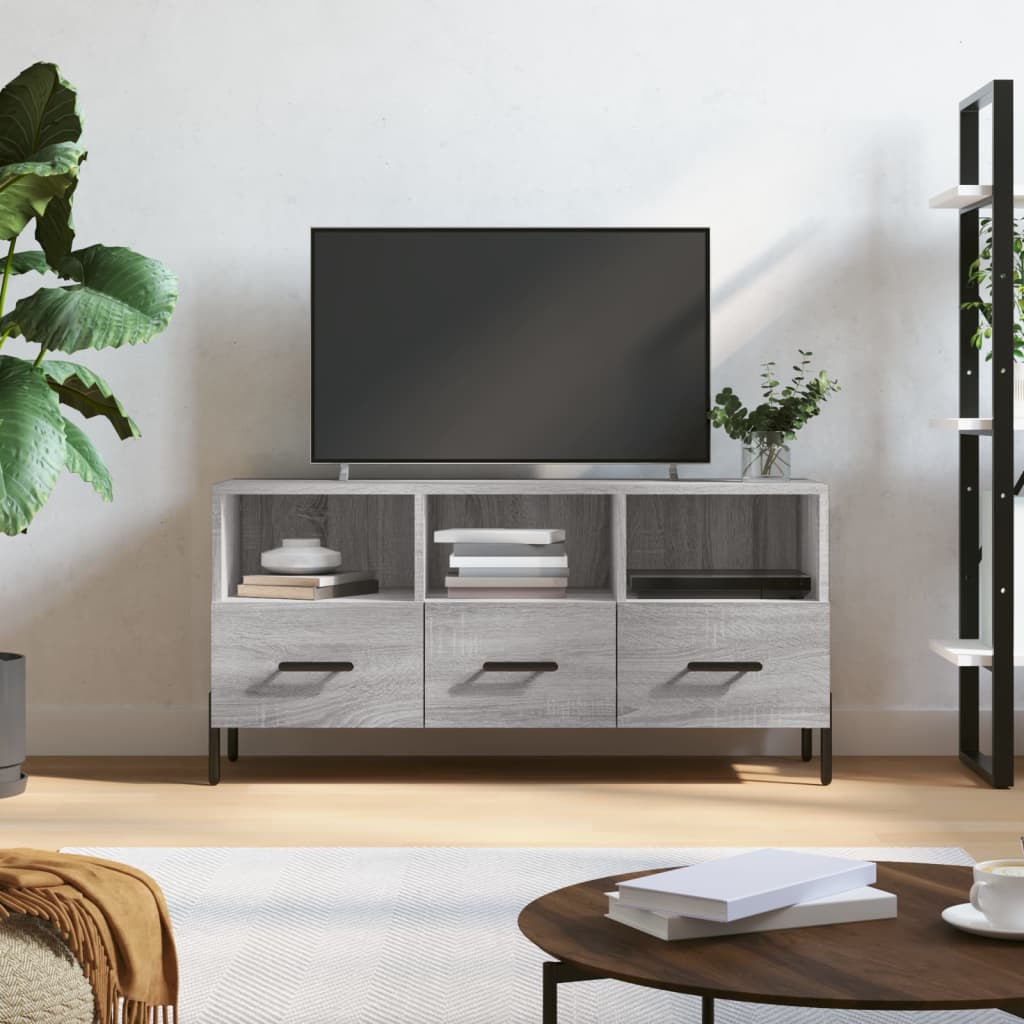 vidaXL TV skrinka sivý dub sonoma 102x36x50 cm kompozitné drevo