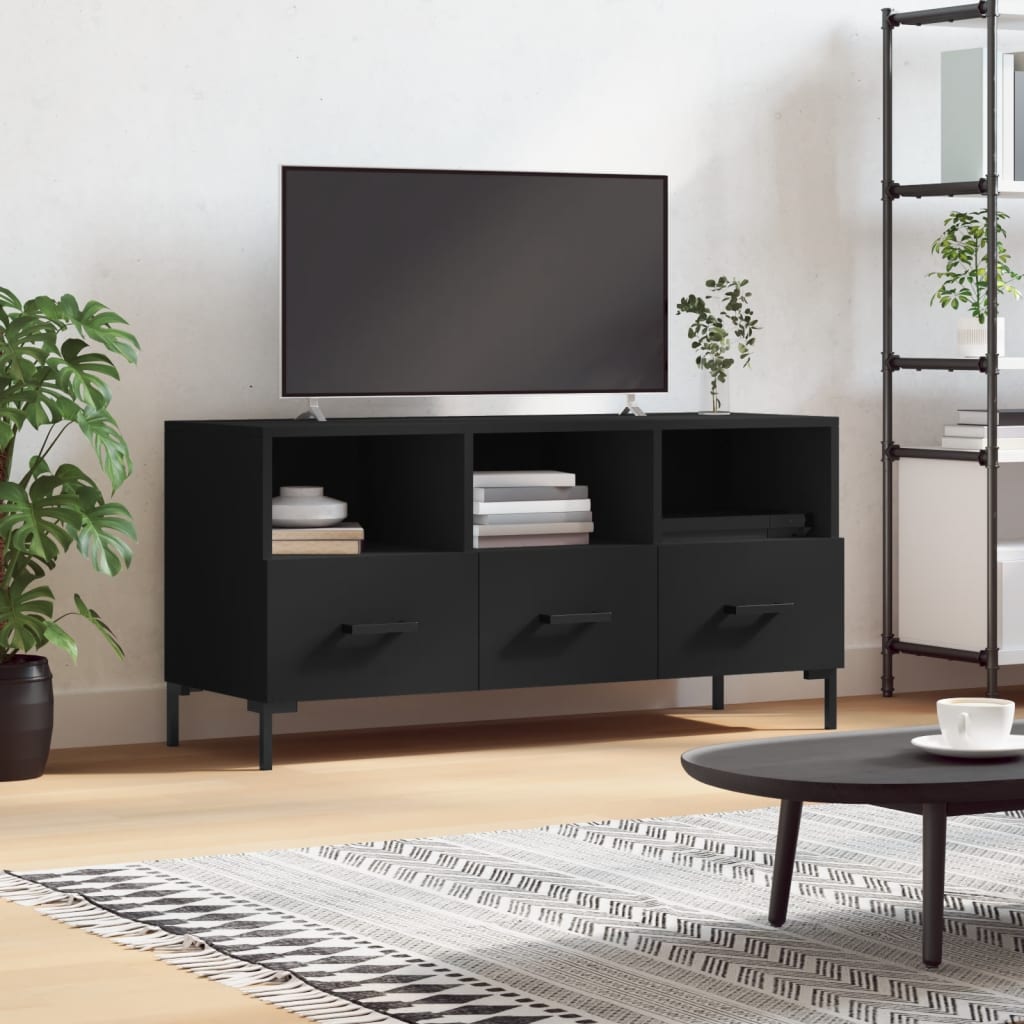 vidaXL TV stolík čierny 102x36x50 cm kompozitné drevo