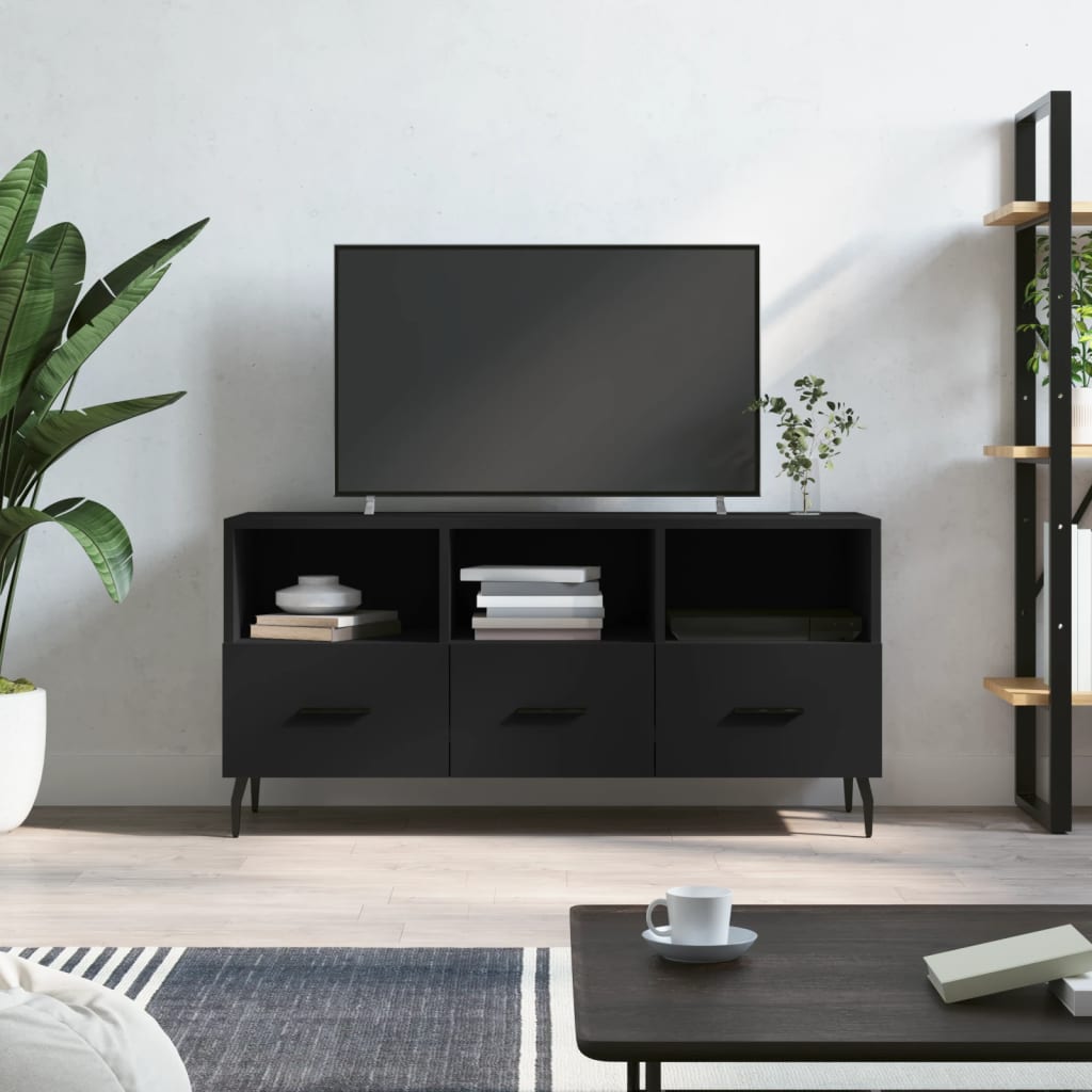 vidaXL TV stolík čierny 102x36x50 cm kompozitné drevo