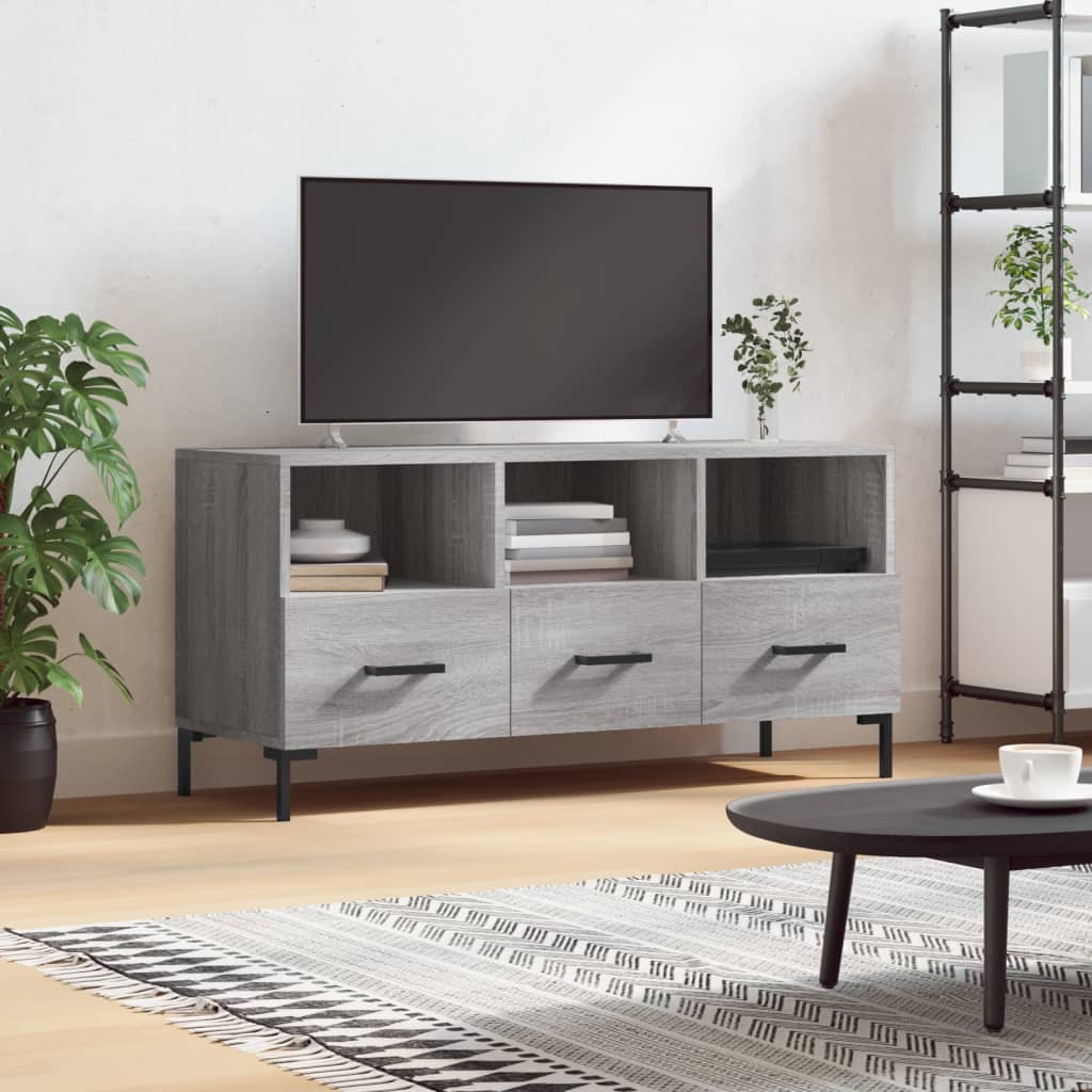 vidaXL TV skrinka sivý dub sonoma 102x36x50 cm kompozitné drevo