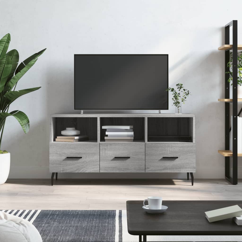 vidaXL TV skrinka sivý dub sonoma 102x36x50 cm kompozitné drevo