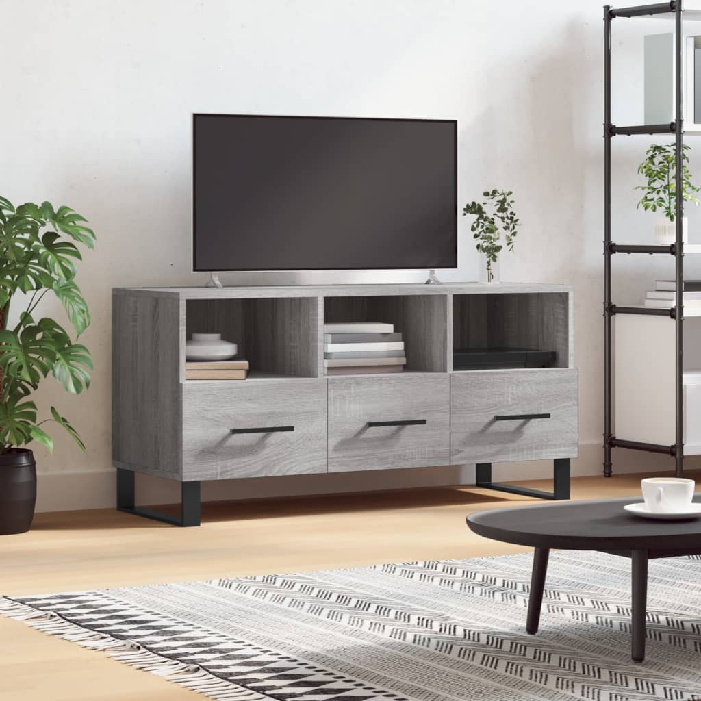 vidaXL TV skrinka sivý dub sonoma 102x36x50 cm kompozitné drevo