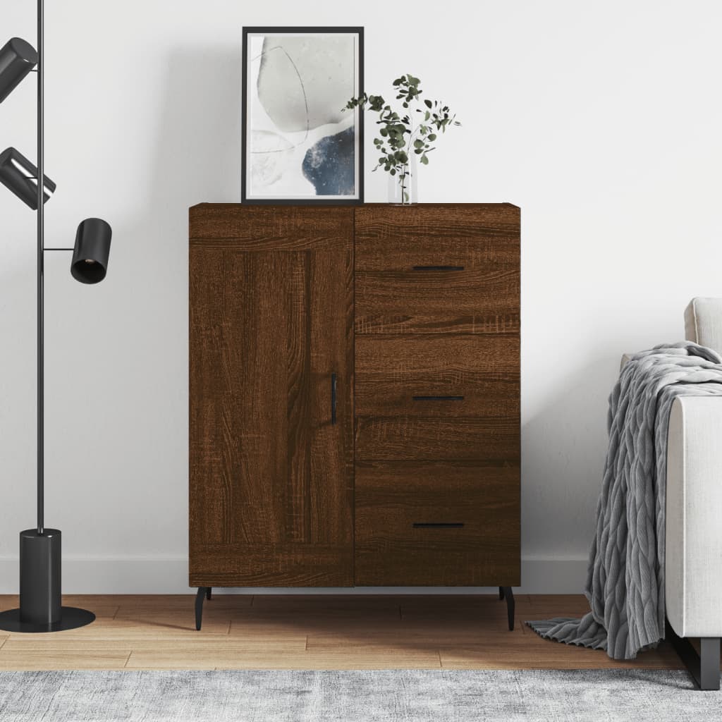 vidaXL Komoda hnedý dub 69,5x34x90 cm kompozitné drevo