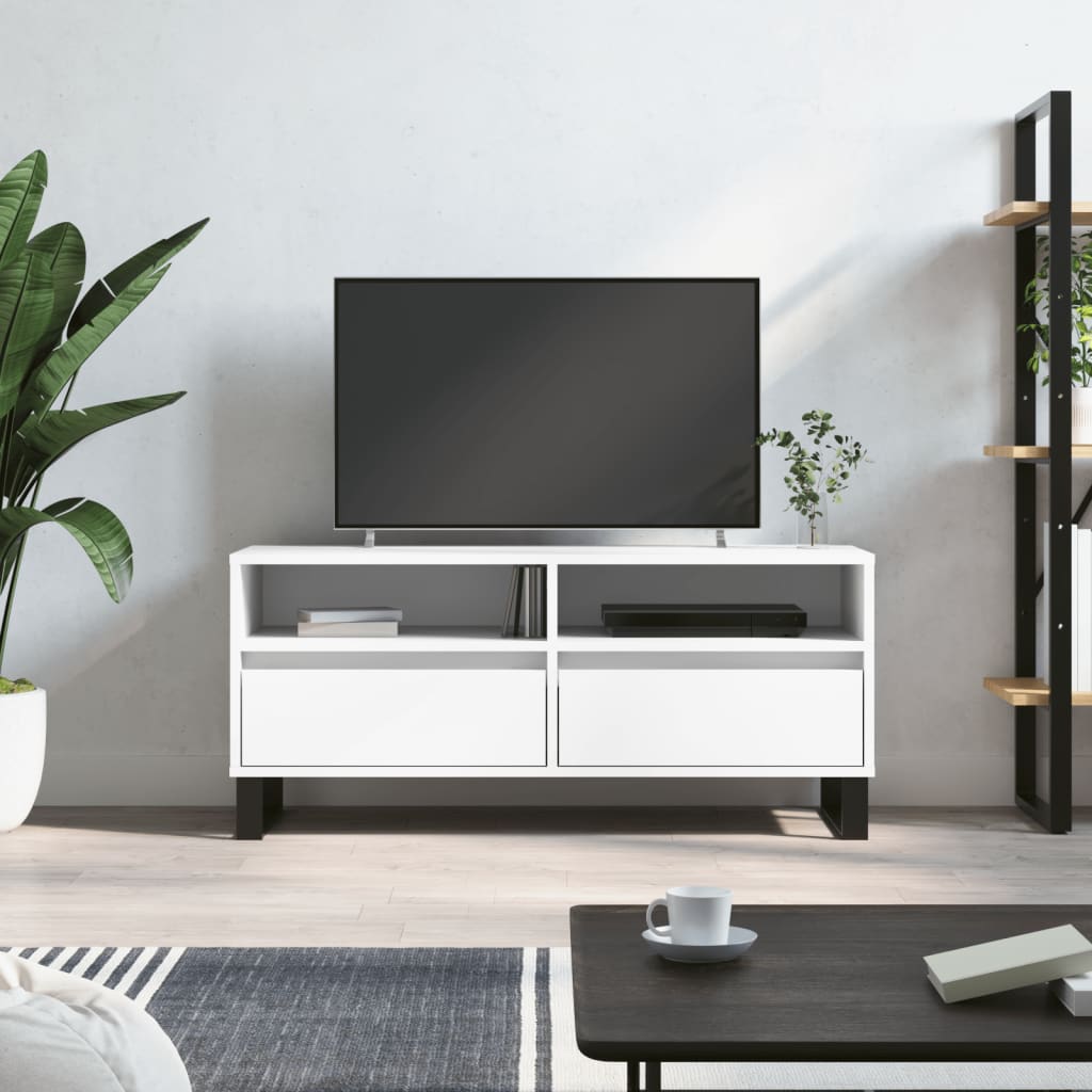 vidaXL TV skrinka biela 100x34,5x44,5 cm kompozitné drevo