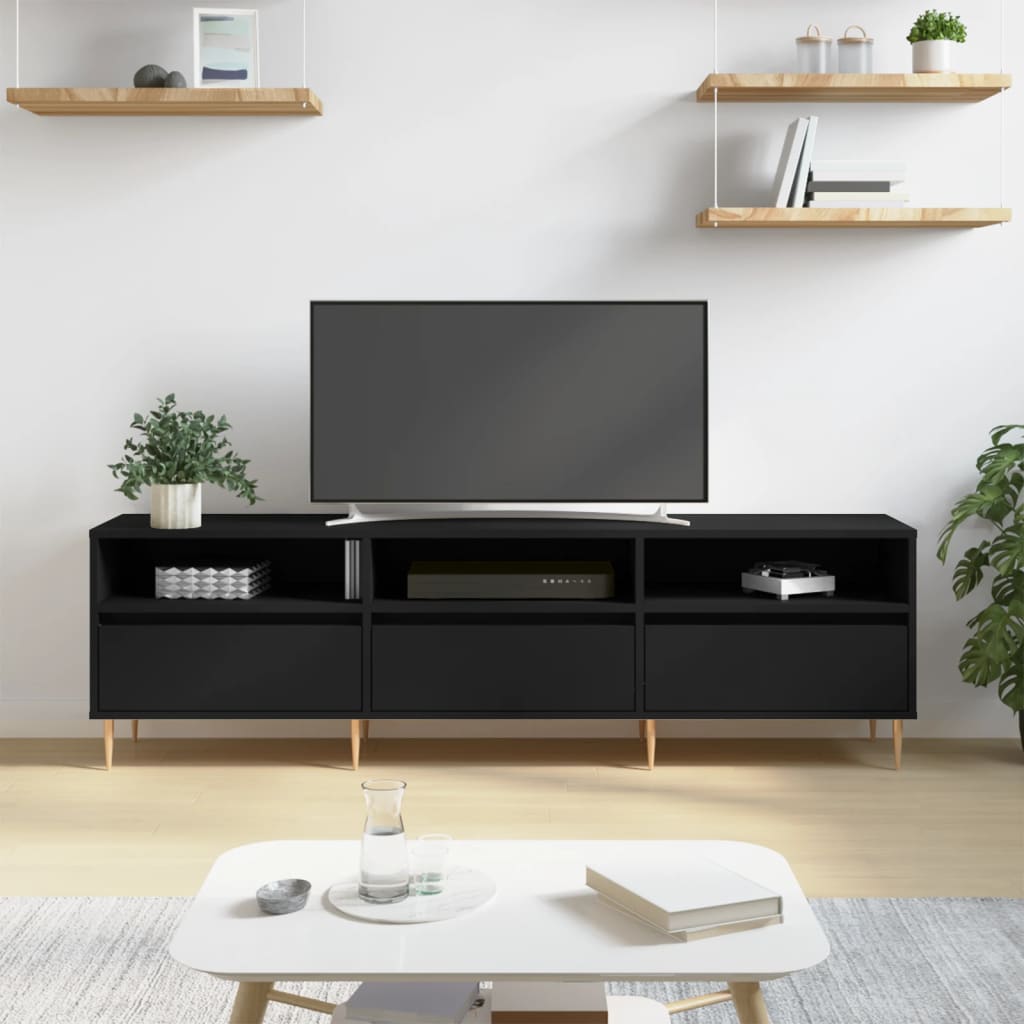 vidaXL TV skrinka čierna 150x30x44,5 cm kompozitné drevo