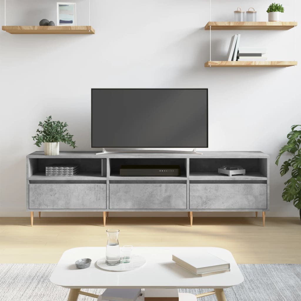 vidaXL TV skrinka betónová sivá 150x30x44,5 cm kompozitné drevo
