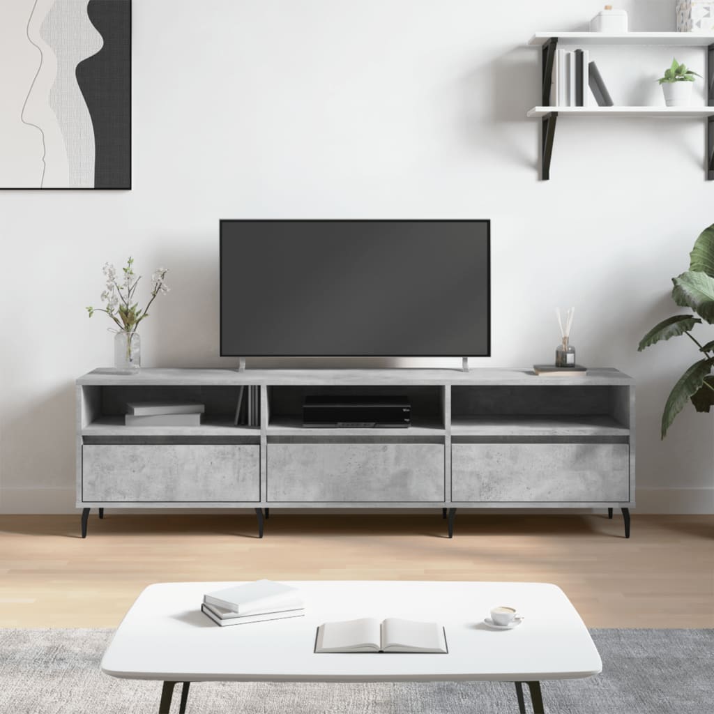 vidaXL TV skrinka betónová sivá 150x30x44,5 cm kompozitné drevo
