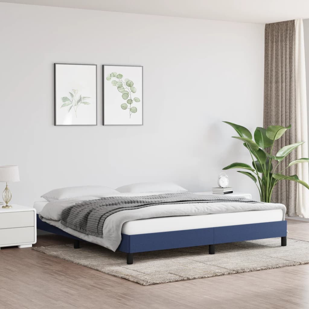 vidaXL Posteľný rám modrý 160x200 cm látka