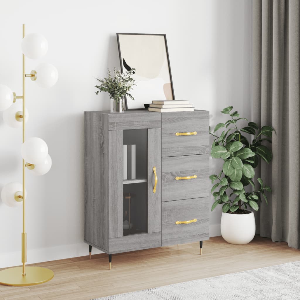 vidaXL Komoda sivý dub sonoma 69,5x34x90 cm kompozitné drevo
