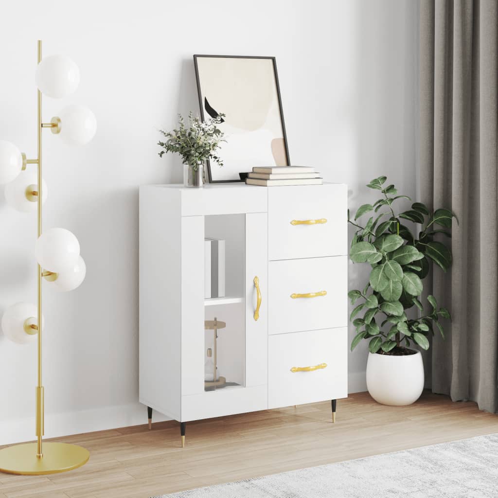 vidaXL Komoda biela 69,5x34x90 cm kompozitné drevo