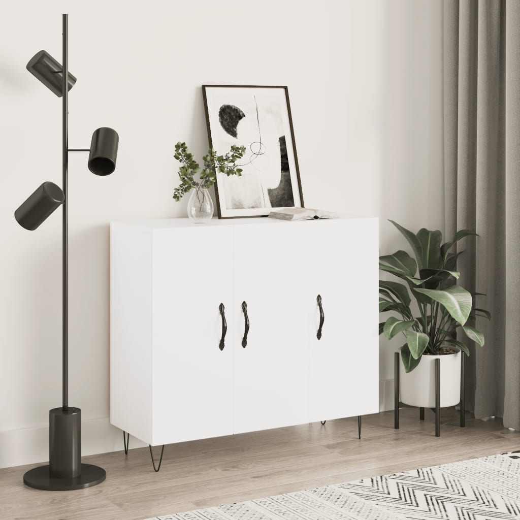 vidaXL Komoda biela 90x34x80 cm kompozitné drevo