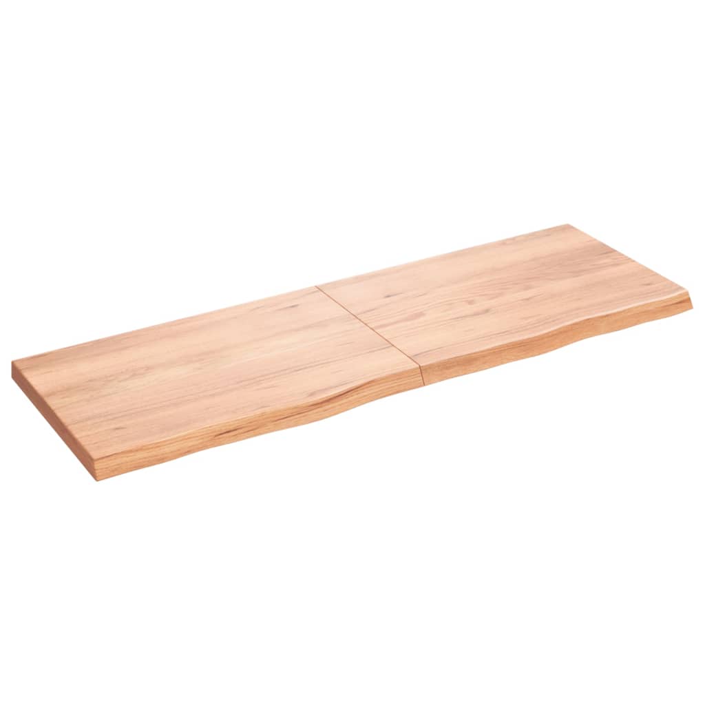 vidaXL Nástenná polica bledohnedá 180x60x6 cm ošetrený dubový masív