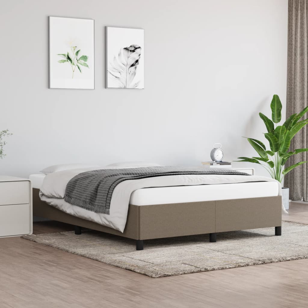 vidaXL Posteľný rám sivohnedý 140x200 cm látka