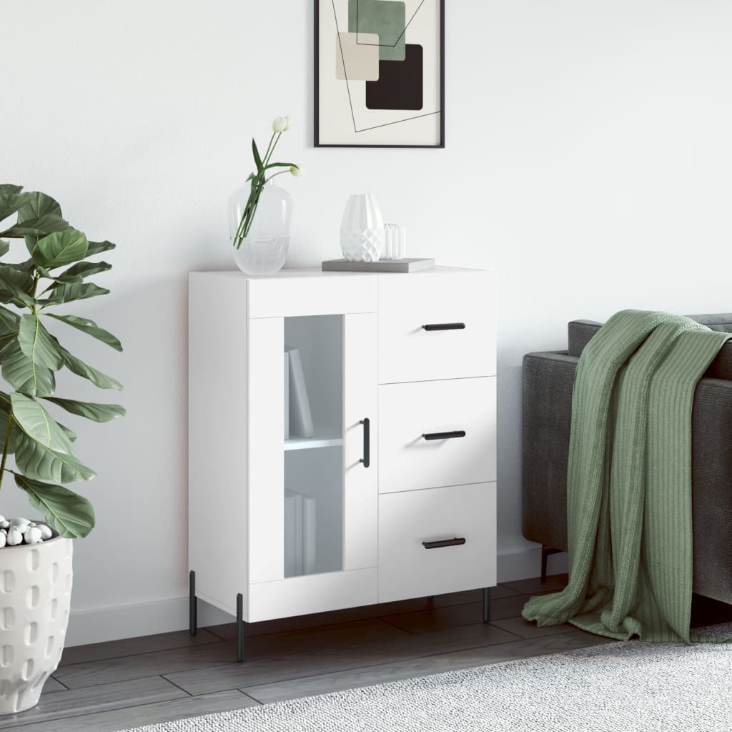 vidaXL Komoda biela 69,5x34x90 cm kompozitné drevo