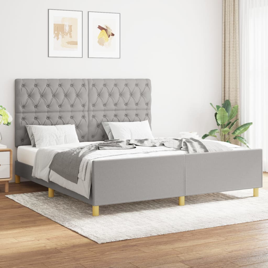 vidaXL Posteľný rám bledosivý 160x200 cm látka