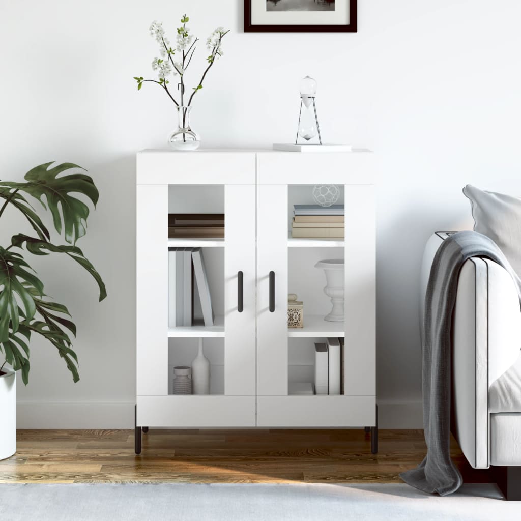 vidaXL Komoda biela 69,5x34x90 cm kompozitné drevo