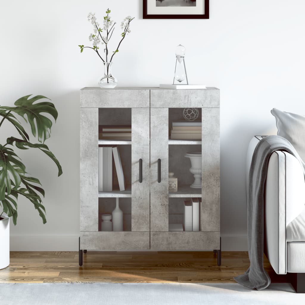 vidaXL Komoda betónovo sivá 69,5x34x90 cm kompozitné drevo