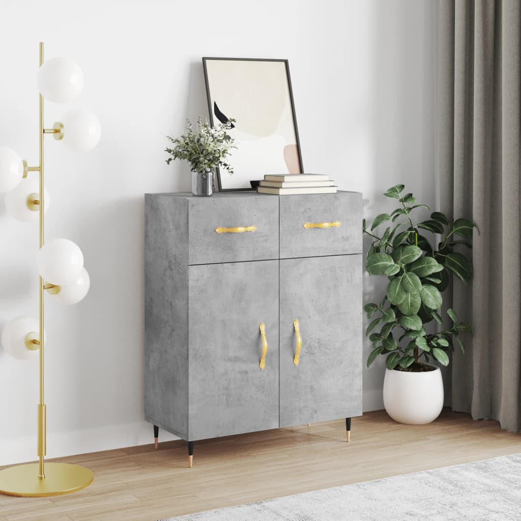 vidaXL Komoda betónovo sivá 69,5x34x90 cm kompozitné drevo