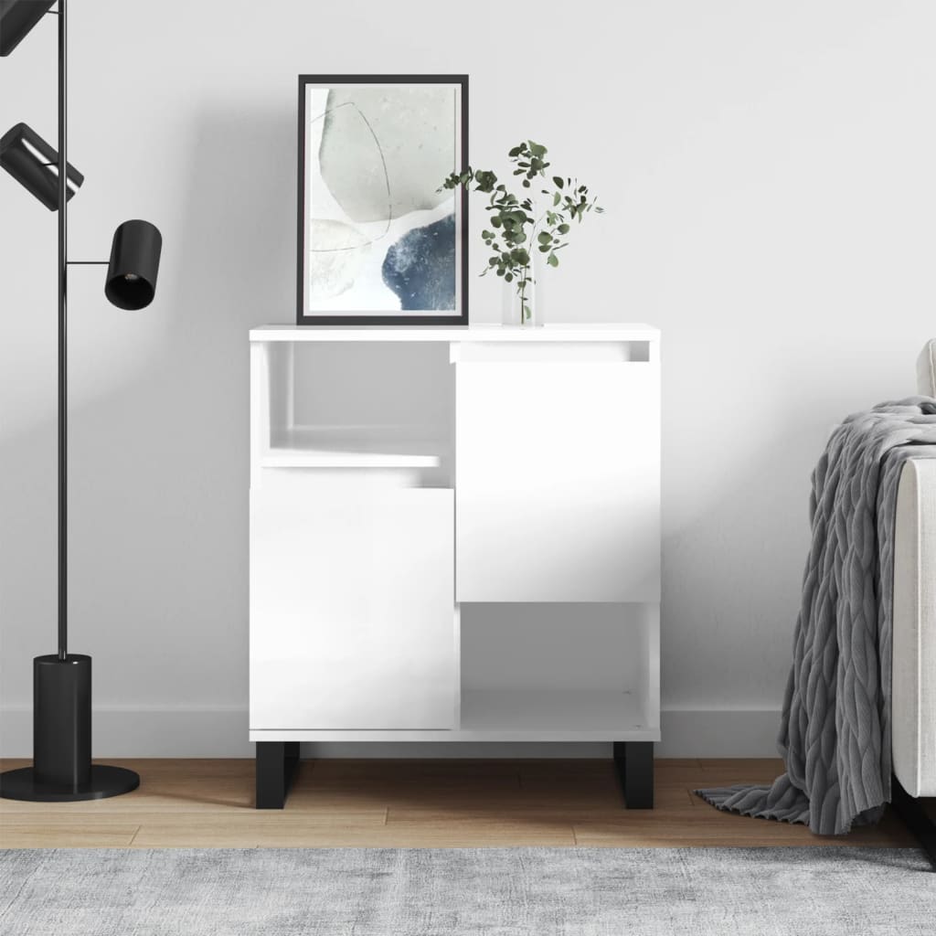 vidaXL Komoda vysoký lesk biela 60x35x70 cm spracované drevo