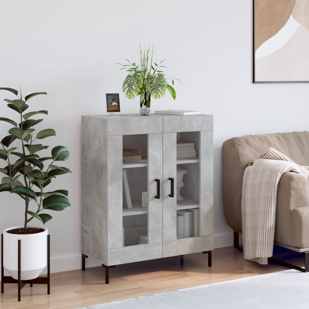 vidaXL Komoda betónovo sivá 69,5x34x90 cm kompozitné drevo