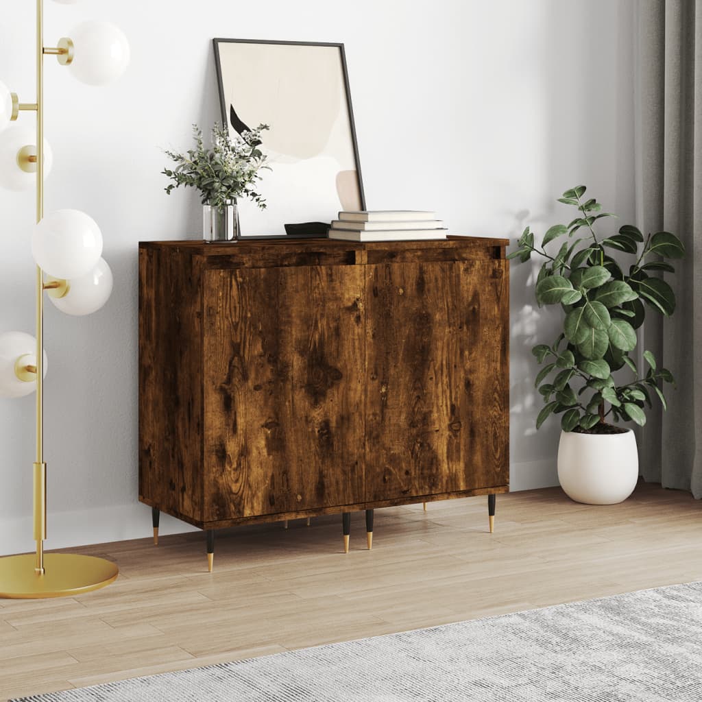 vidaXL Komody 2 ks dymový dub 40x35x70 cm kompozitné drevo