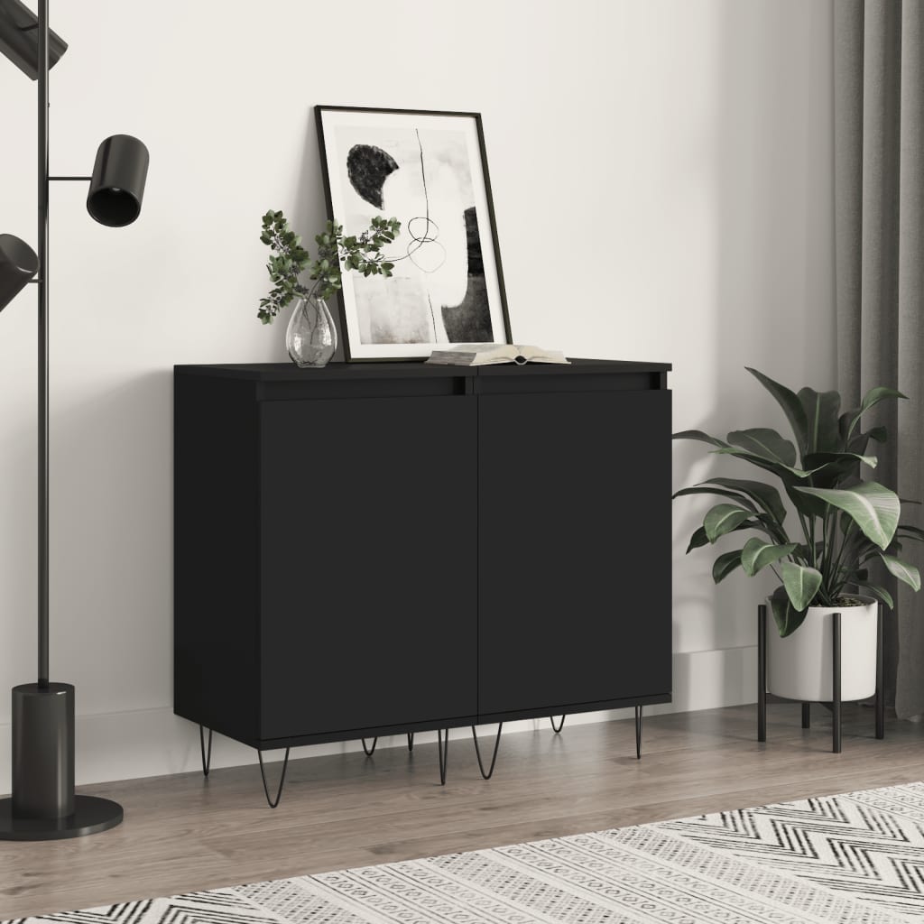 vidaXL Komody 2 ks čierne 40x35x70 cm kompozitné drevo
