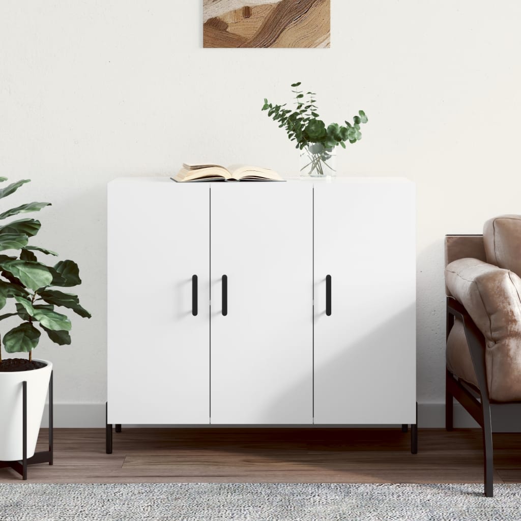 vidaXL Komoda biela 90x34x80 cm kompozitné drevo