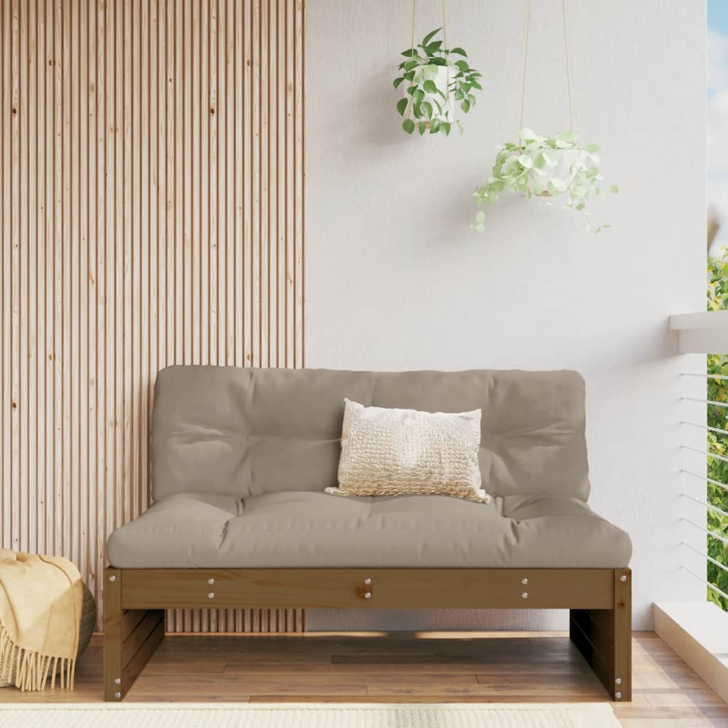 vidaXL Stredová pohovka medovo-hnedá 120x80 cm borovicový masív