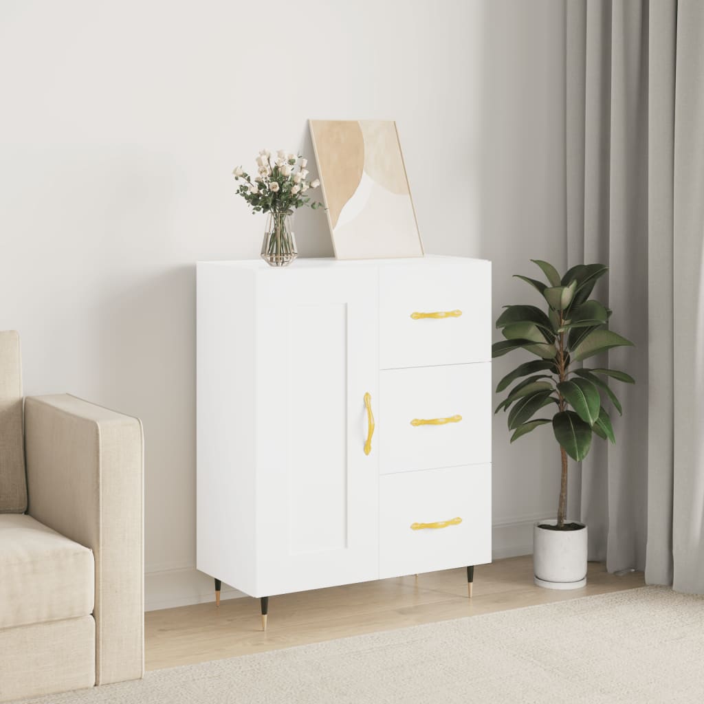 vidaXL Komoda biela 69,5x34x90 cm kompozitné drevo