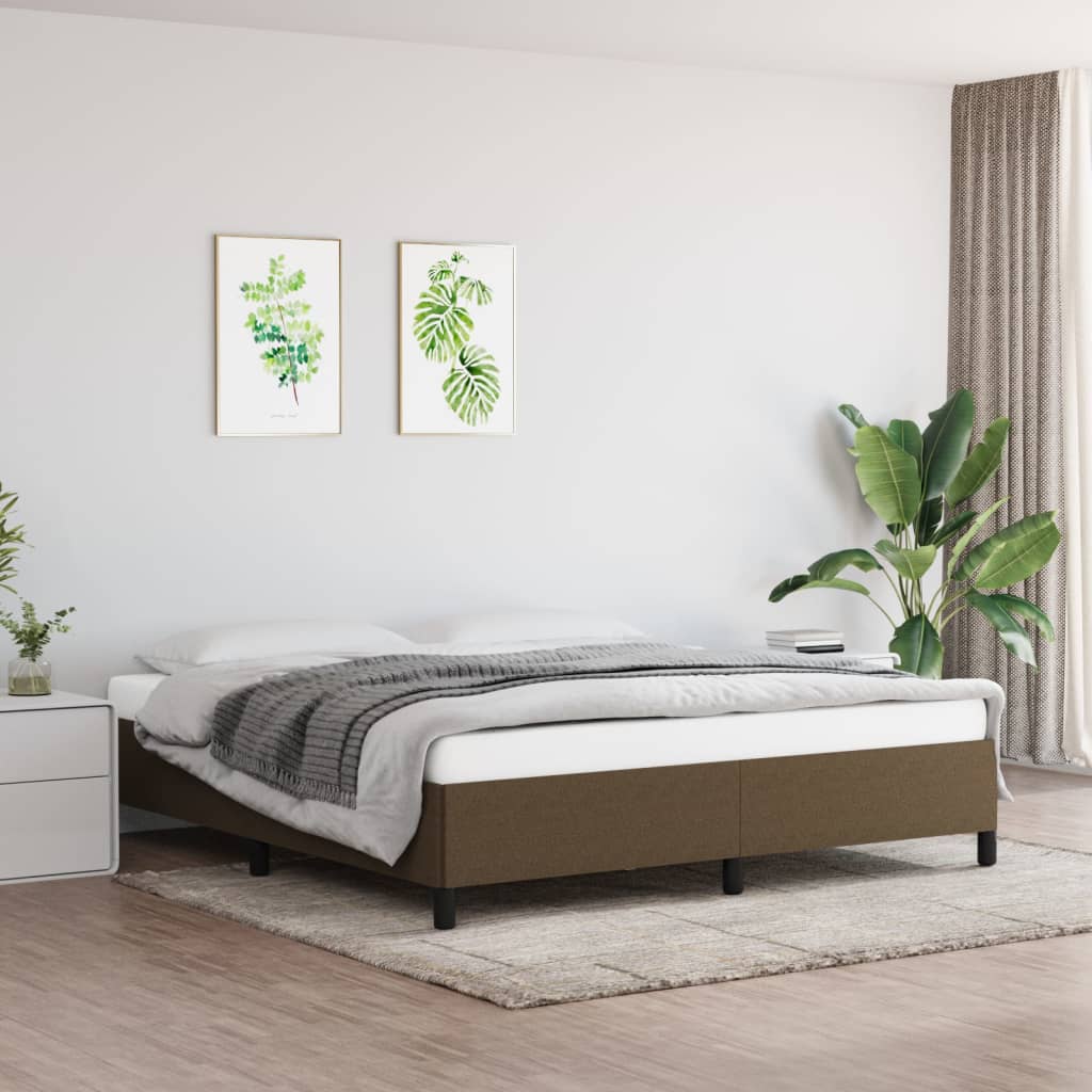 vidaXL Posteľný rám tmavohnedý 180x200 cm látka
