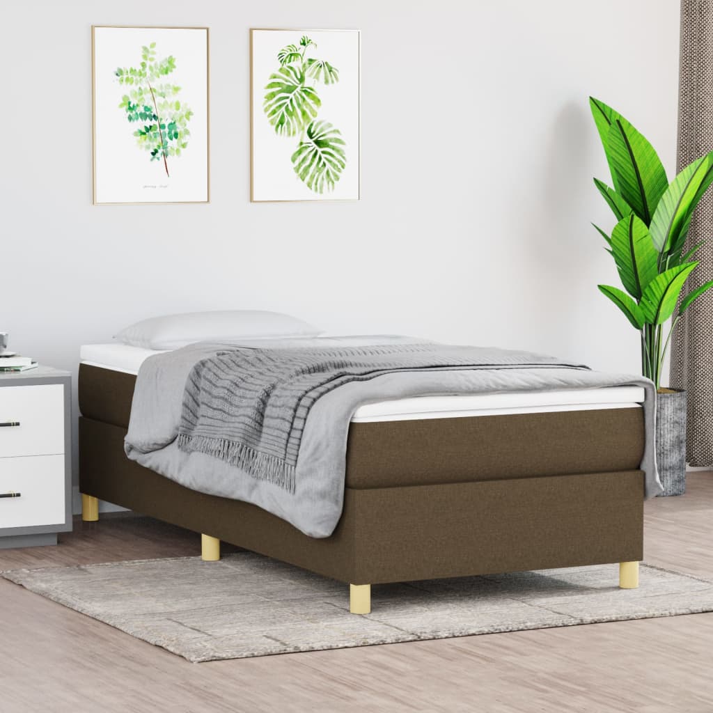 vidaXL Rám na boxspring posteľ tmavohnedý látka 140x190 cm