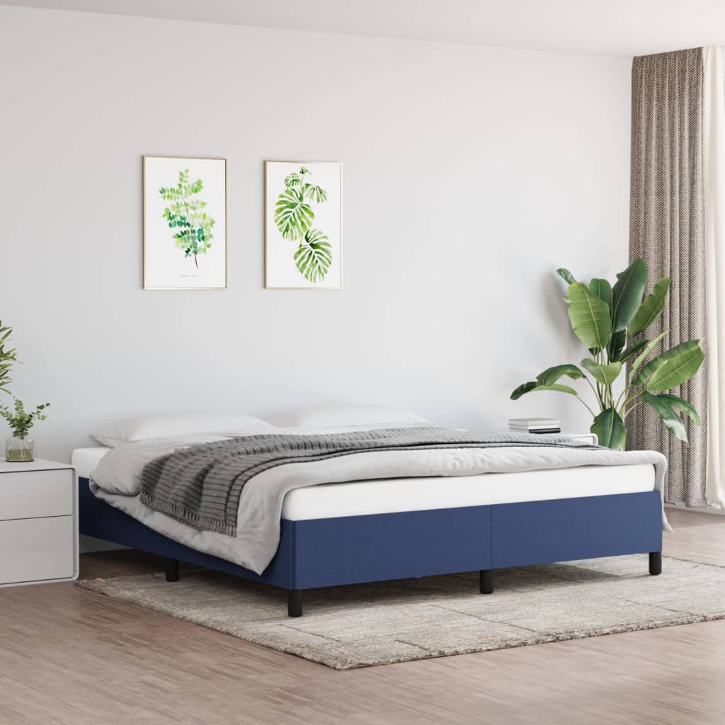 vidaXL Posteľný rám modrý 180x200 cm látka