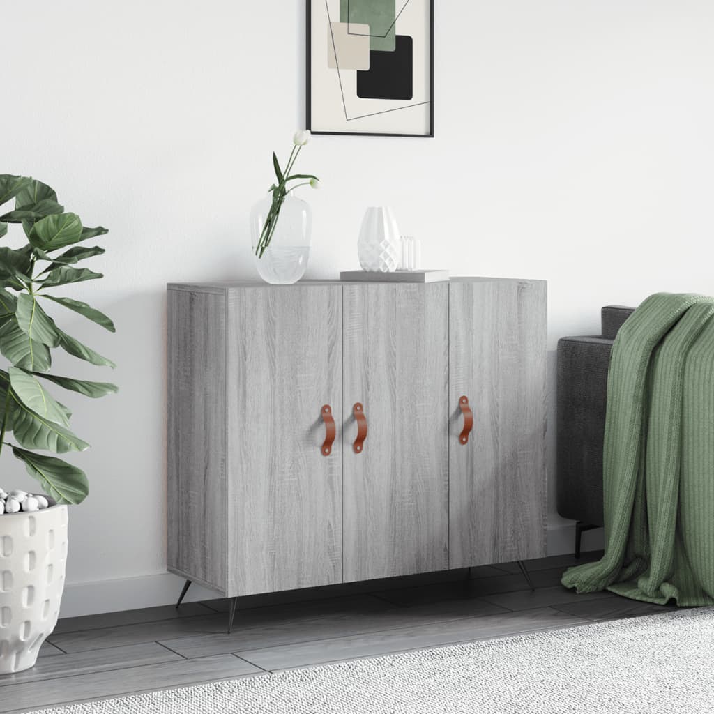 vidaXL Komoda sivý dub sonoma 90x34x80 cm kompozitné drevo