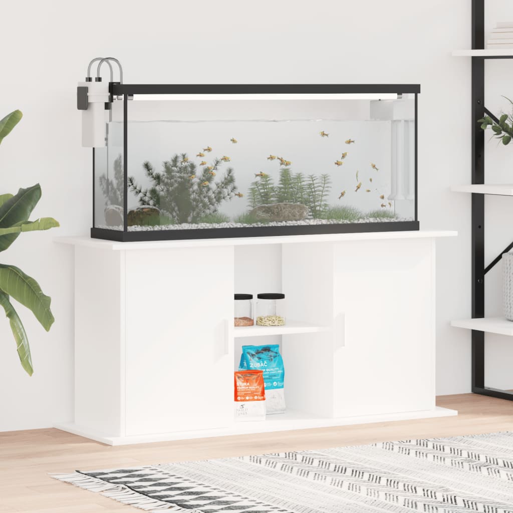 vidaXL Stojan na akvárium biely 121x41x58 cm kompozitné drevo