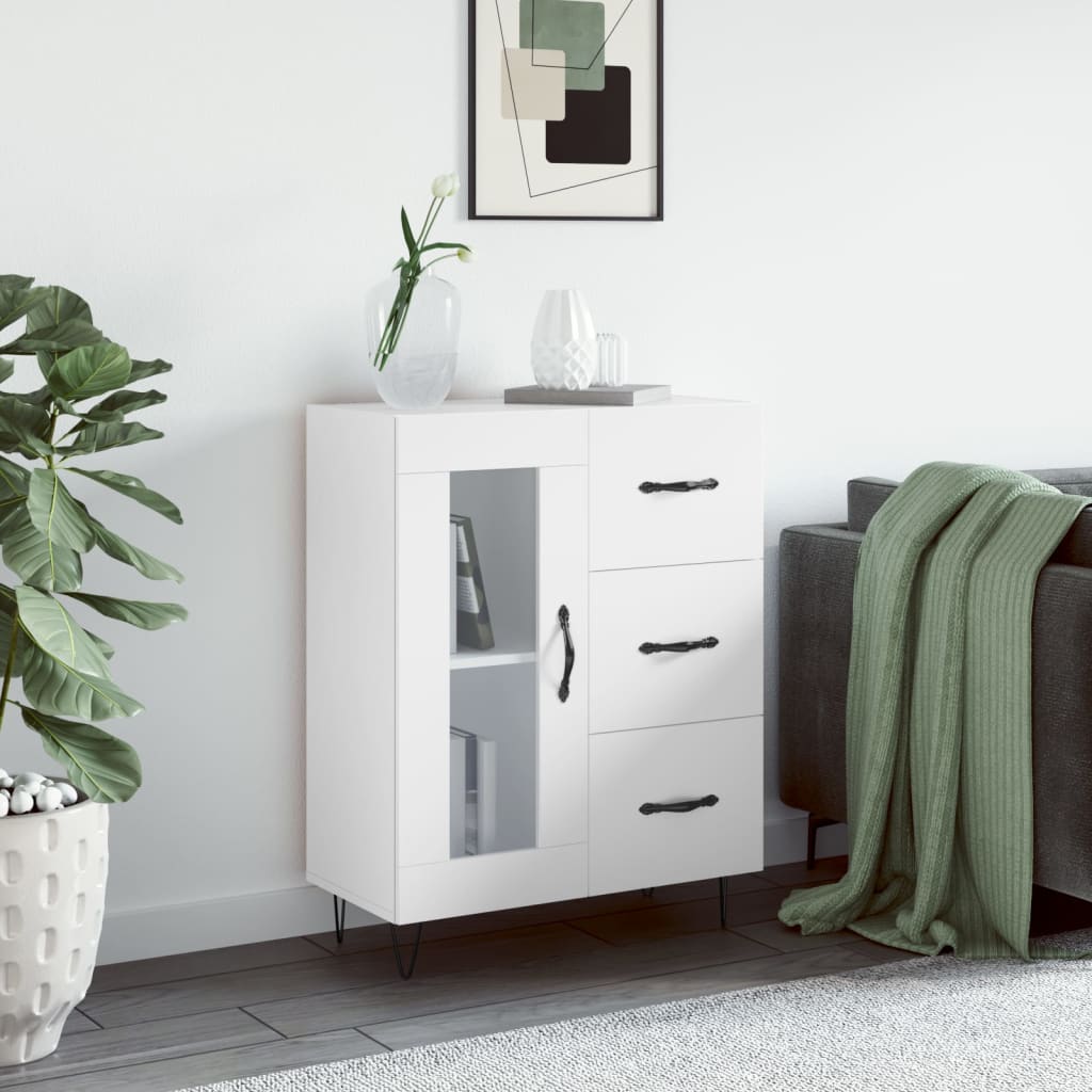 vidaXL Komoda biela 69,5x34x90 cm kompozitné drevo
