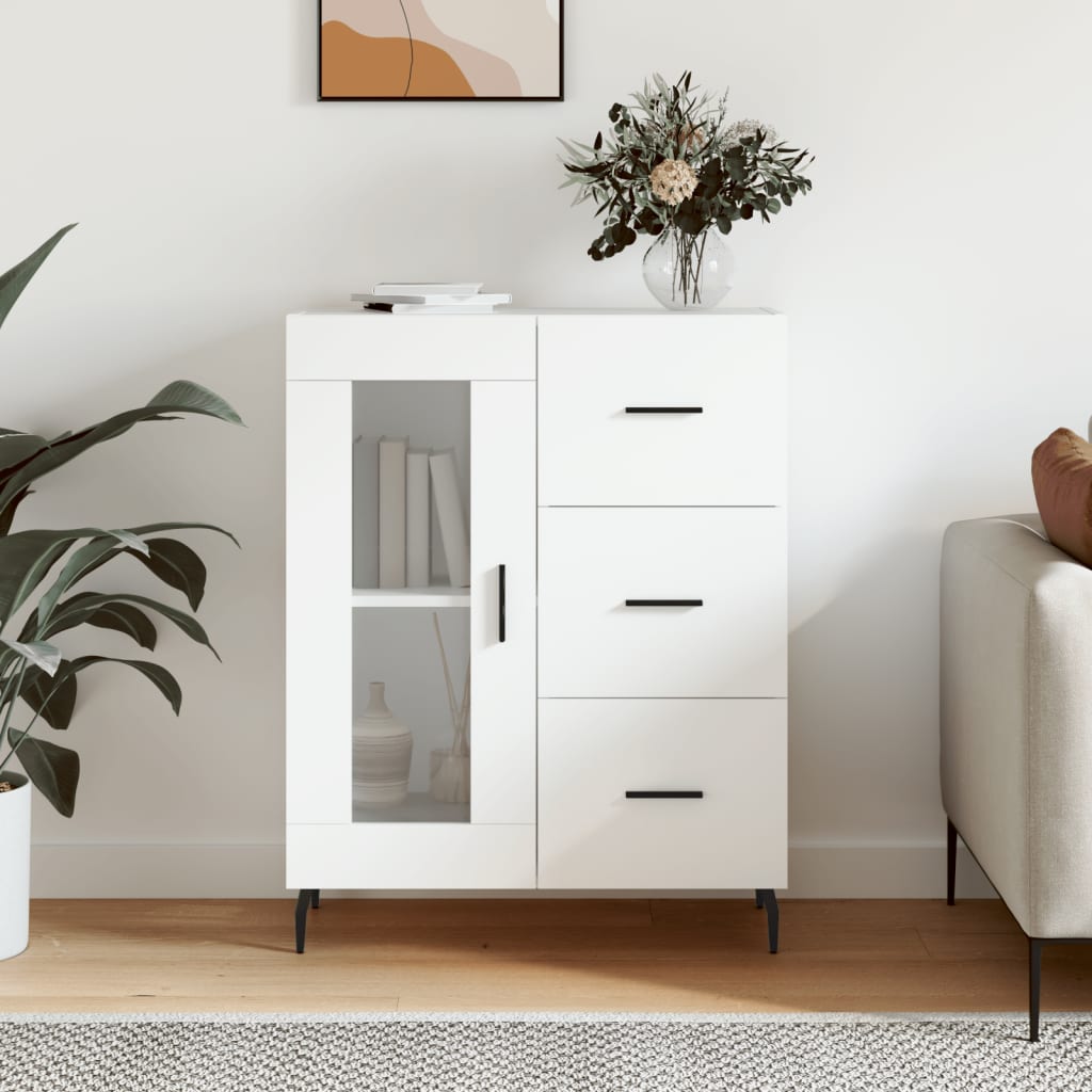 vidaXL Komoda biela 69,5x34x90 cm kompozitné drevo