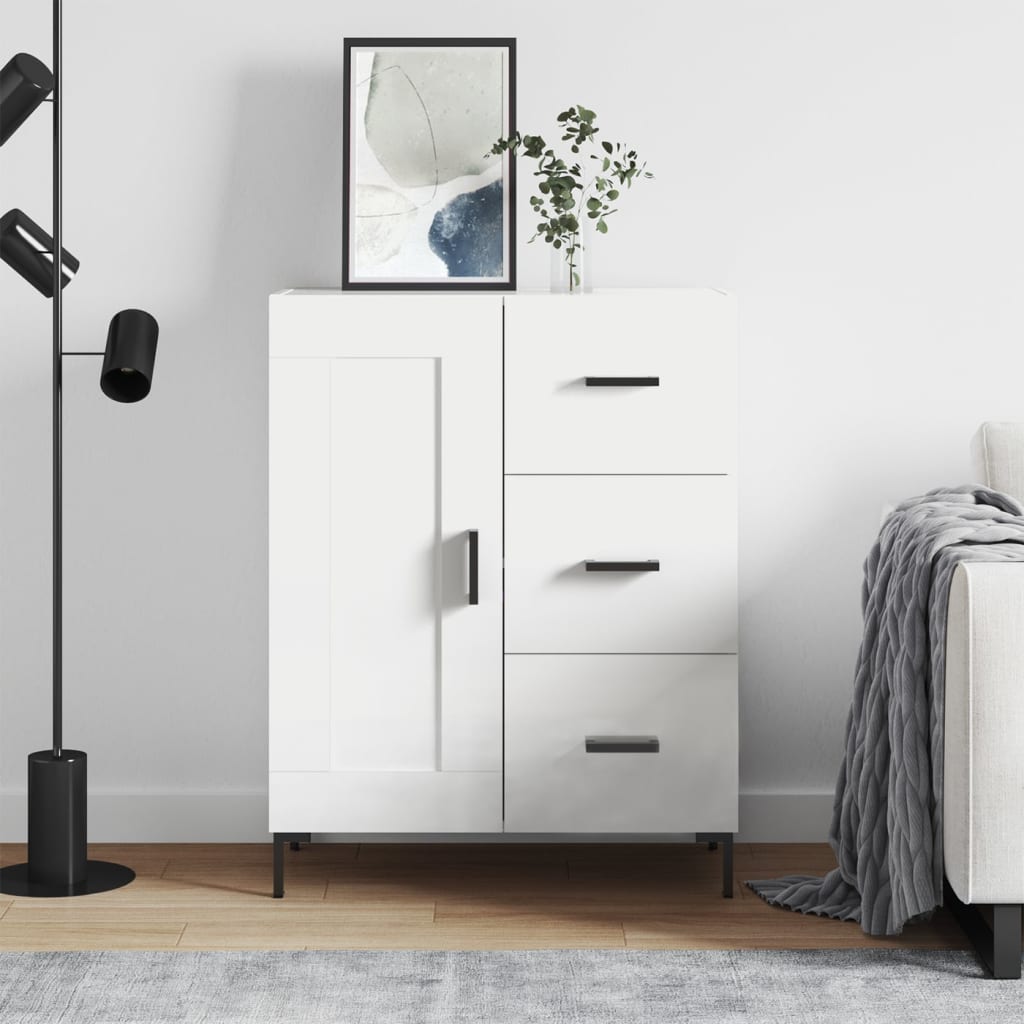 vidaXL Komoda biela 69,5x34x90 cm kompozitné drevo