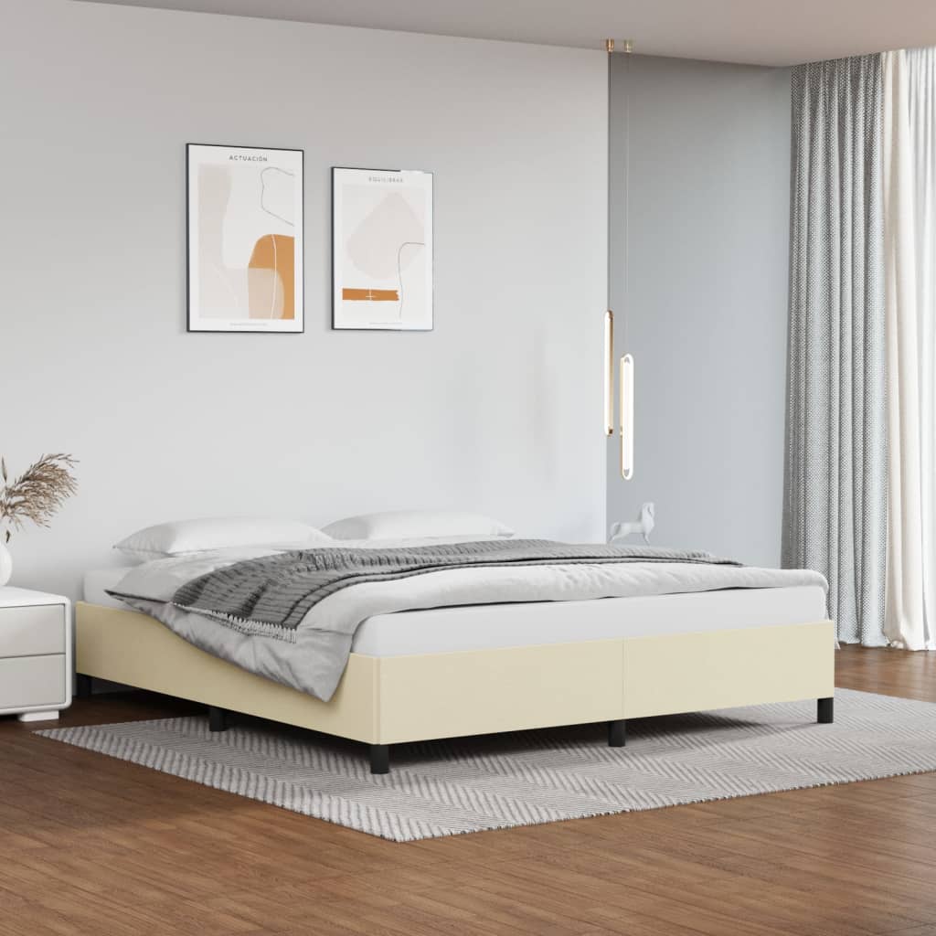 vidaXL Posteľný rám krémový 180x200 cm umelá koža