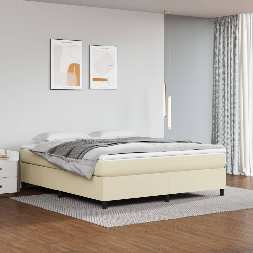 vidaXL Rám na boxspring posteľ, krémový 180x200 cm, umelá koža