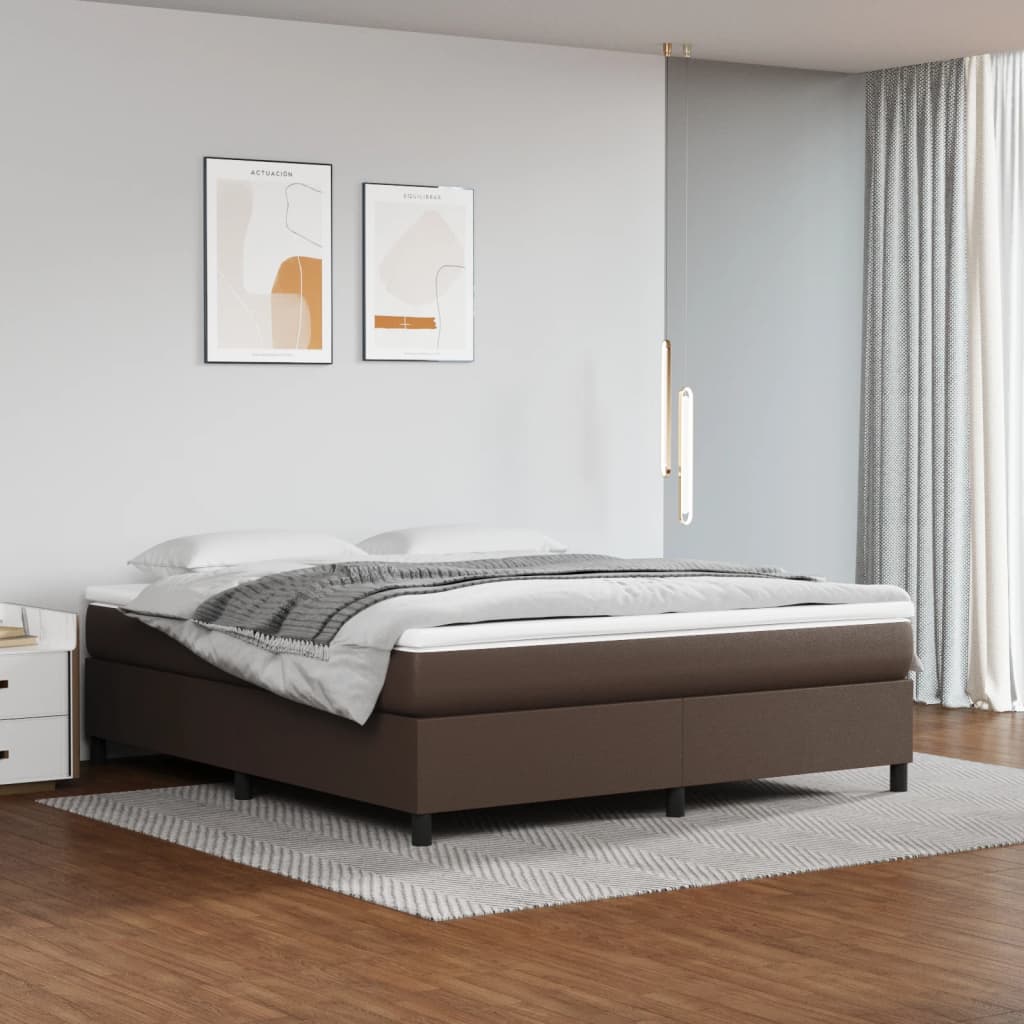 vidaXL Rám na boxspring posteľ, hnedý 160x200 cm, umelá koža